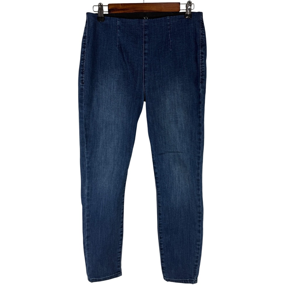 New York & Company Slimming Pull-On Jeggings Dark Wash‎ Blue Skinny Jeans Medium